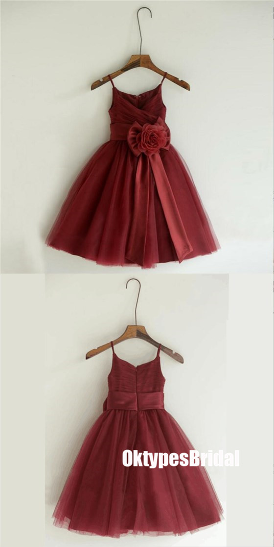 maroon gown for flower girl