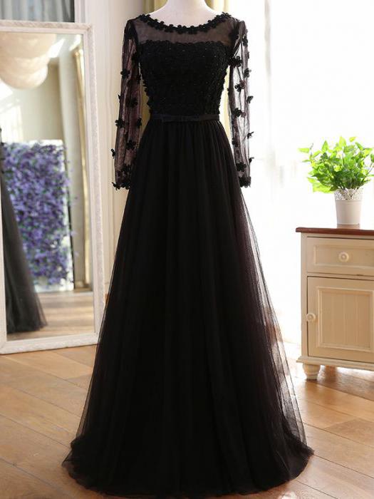 Long Modest Prom Dresses with Sleeves