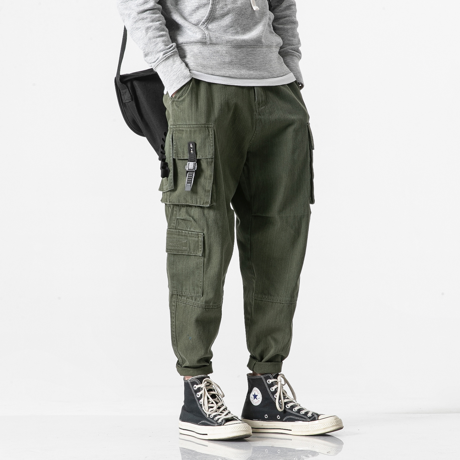 track pants with cargo pockets