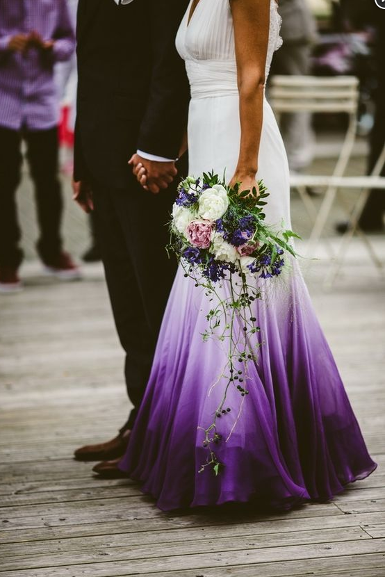 purple beach wedding dress