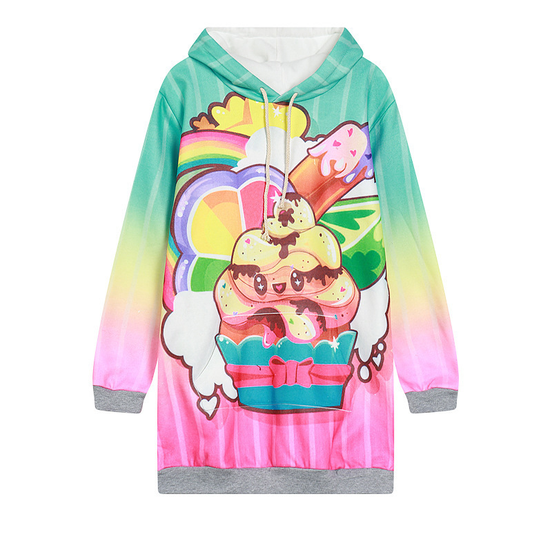 Harajuku Ice Cream Digital Print Hoodie on Storenvy