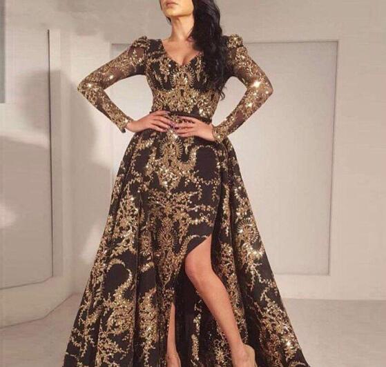 black and gold evening gown