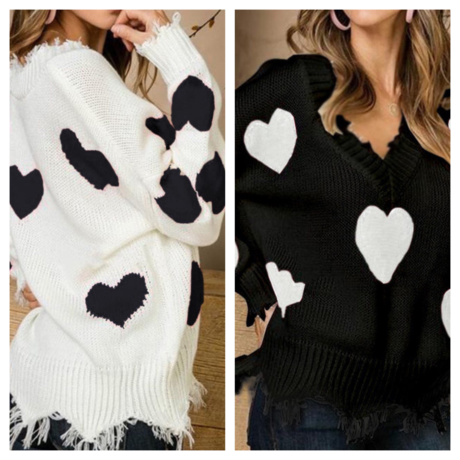 V-neck Heart Sweater on Storenvy