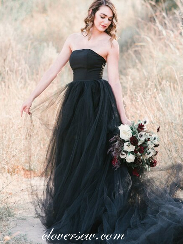 black dress beach wedding