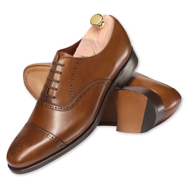 Balmoral Cap Toe Caramel Superior Leather Formal Shoes For Men Made By