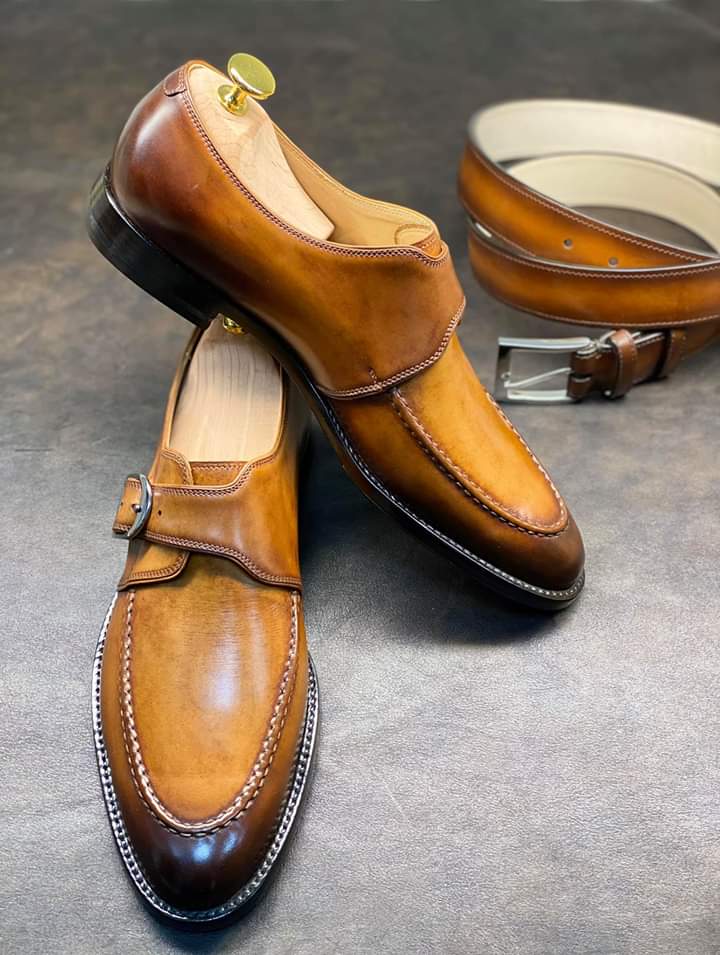 Handmade Best Tan Leather Shoes For Men, Men's Mustard Formal Shoes on