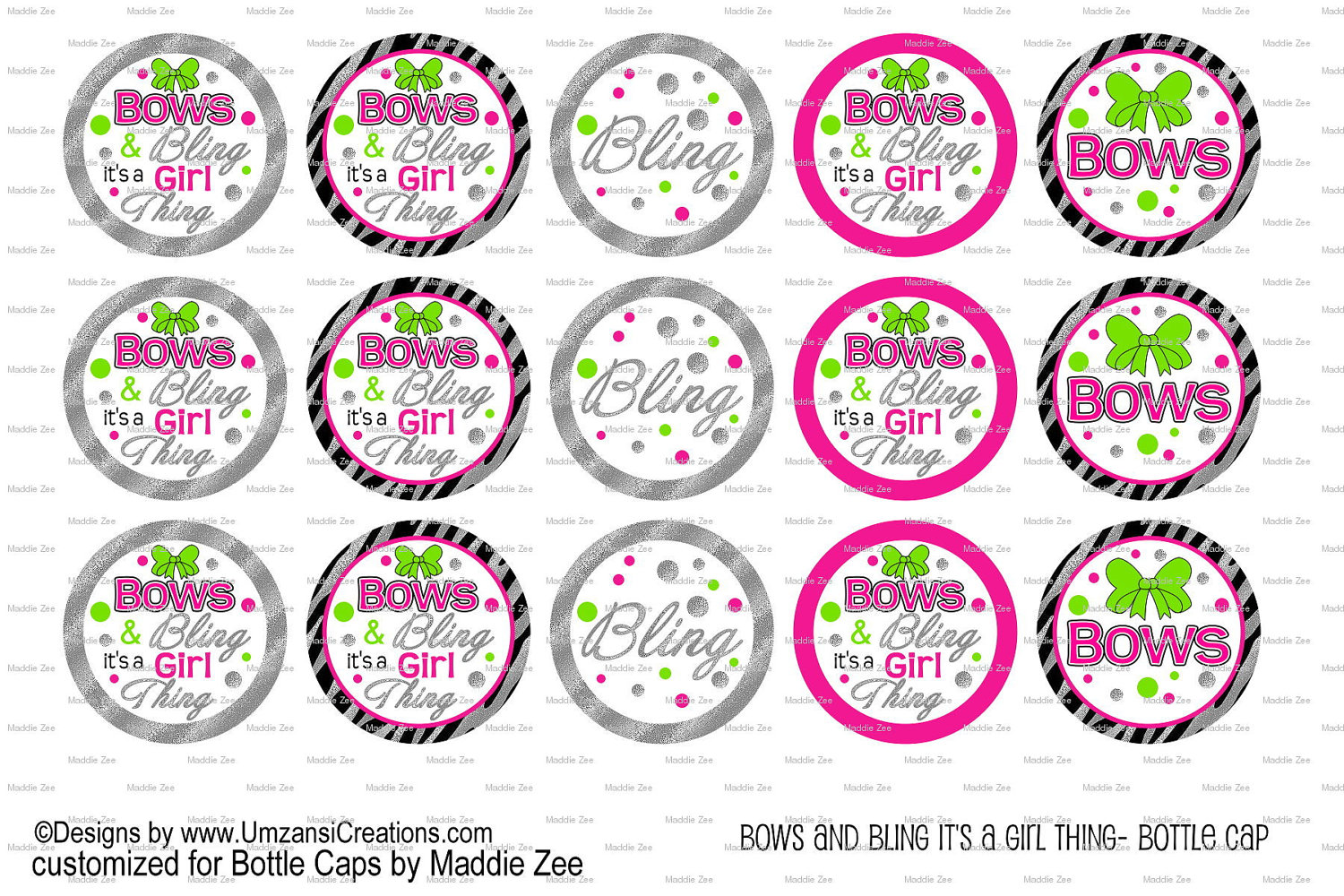 15 bows and bling it s a girl thing digital download for 1 bottle